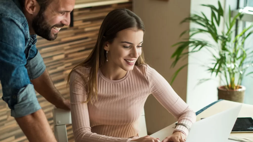 An owner of a landscaping company looking at her local SEO results